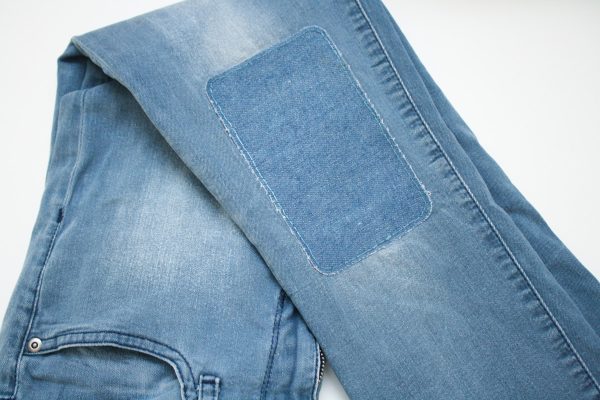Iron on knee patches revisited - hand sewing iron on patches makes them last longer