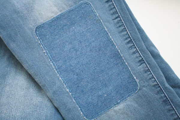 Iron on knee patches revisited - hand sewing iron on patches makes them last longer