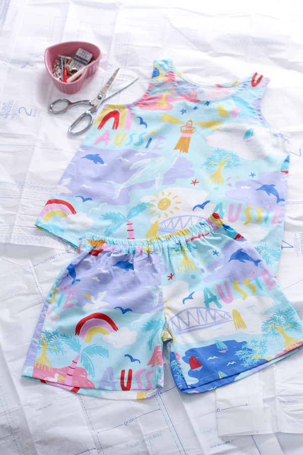 Christmas Pajamas in Ellie Whittaker Gone Coastal Fabric