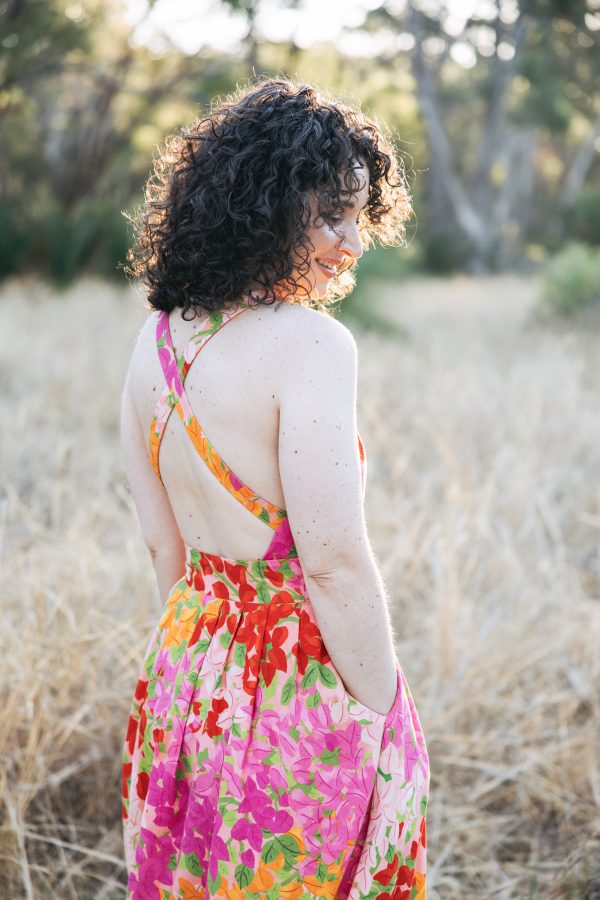 Megan Nielsen Nora dress in "Beautiful Bougs" fabric by Ellie Whittaker