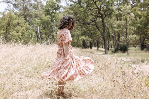 Megan Nielsen Protea dress with 3 tiers