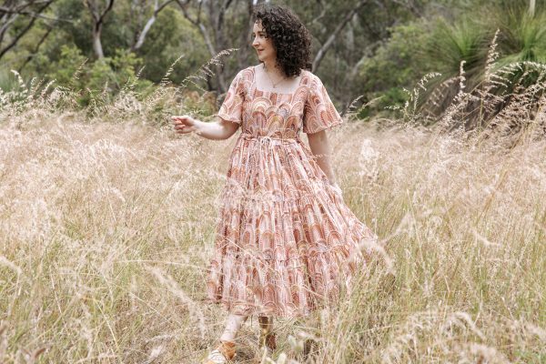 Megan Nielsen Protea dress with three tiers