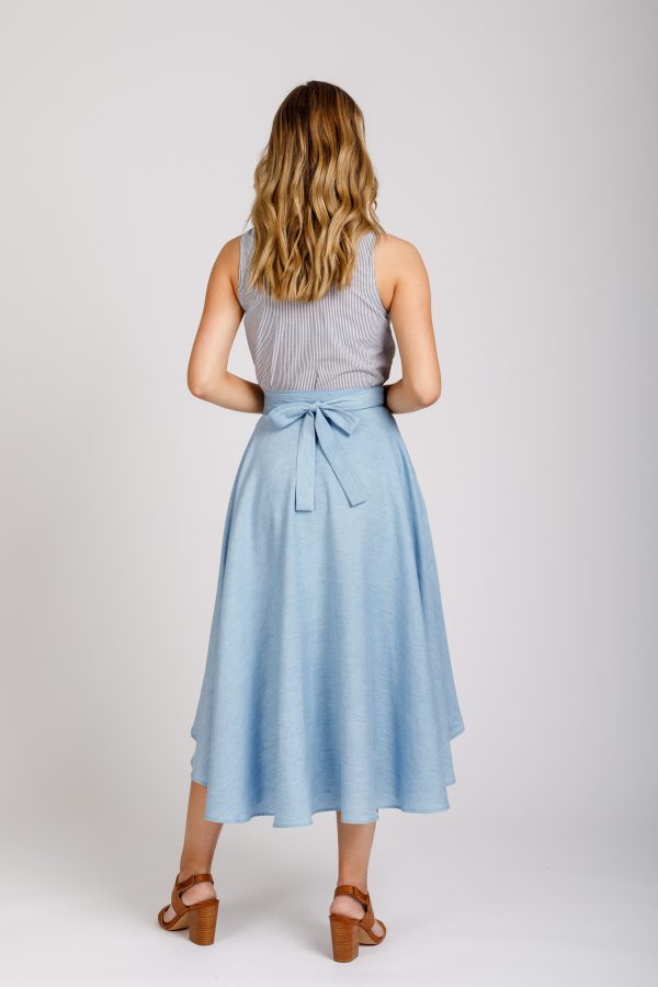 Cascade wrap skirt View A back