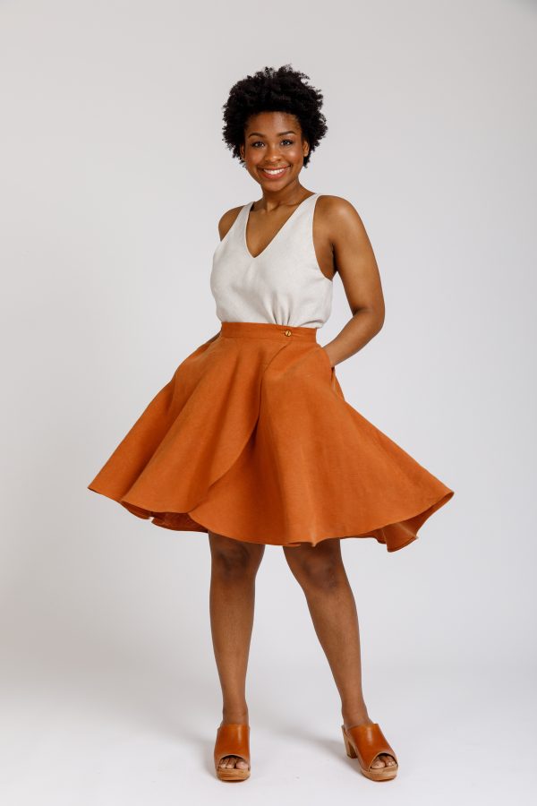 Cascade skirt View B knee length wrap skirt