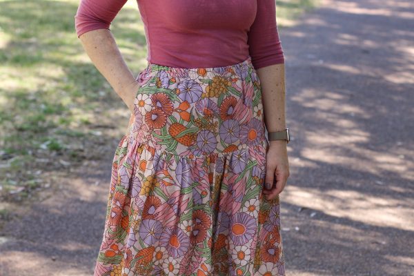 Megan Nielsen tutorial for how to sew a drop waist three tier skirt using the Protea sewing pattern