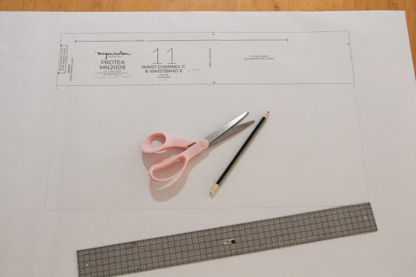 Pattern alteration for first tier and waistband combined