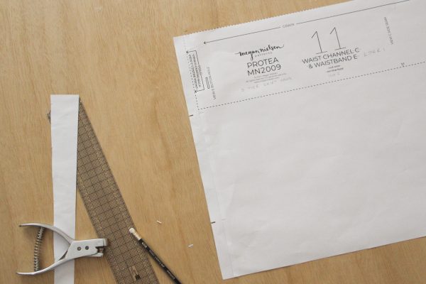 Pattern alteration for first tier and waistband combined