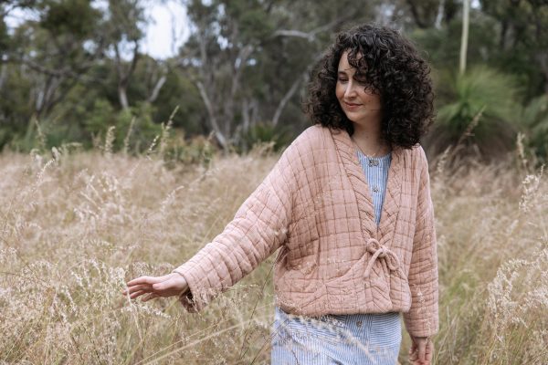 Cropped quilted jacket pattern by Megan Nielsen Patterns 