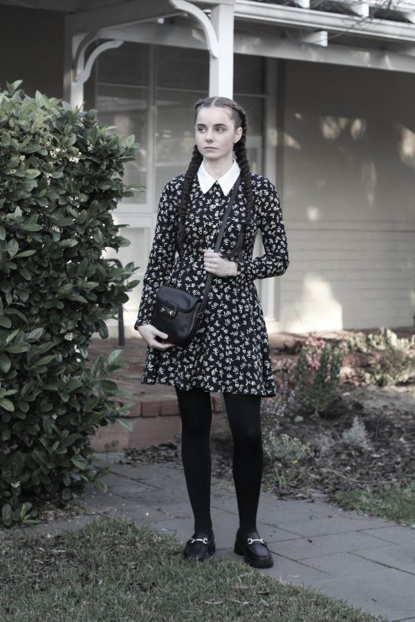 Wednesday Addams costume by Megan Nielsen Patterns