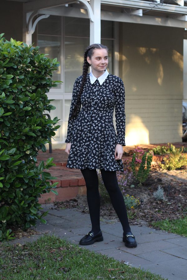 Wednesday Addams costume Megan Nielsen Blog