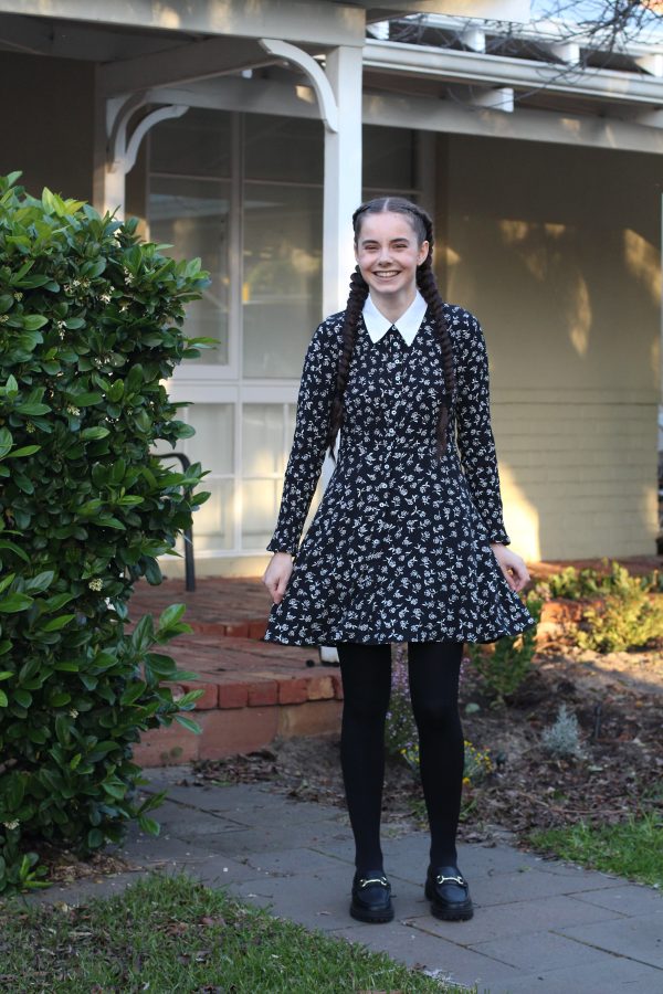 Wednesday Addams costume Megan Nielsen Blog