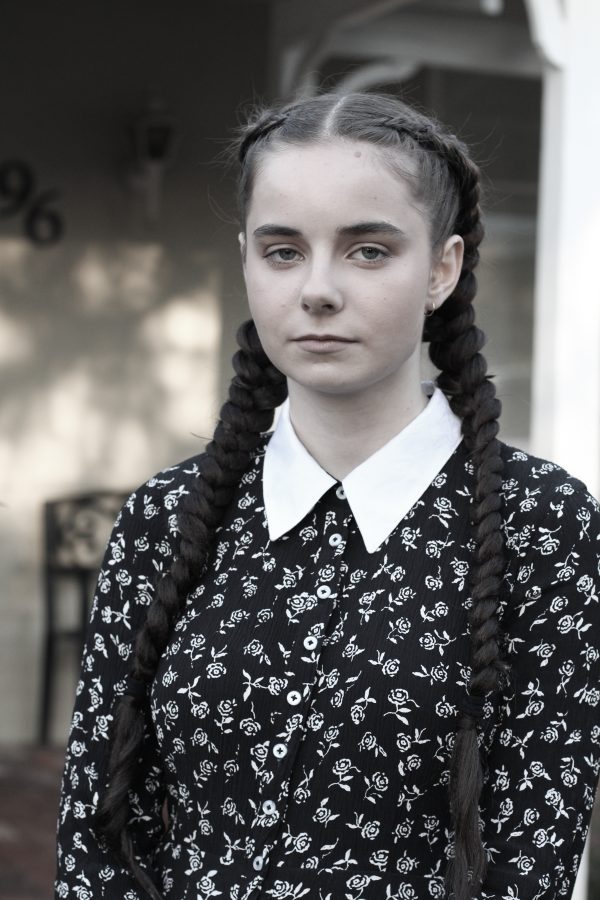 Wednesday Addams costume by Megan Nielsen Patterns
