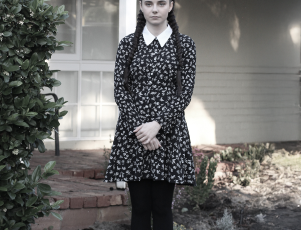 Wednesday Addam's costume Megan Nielsen Patterns Blog