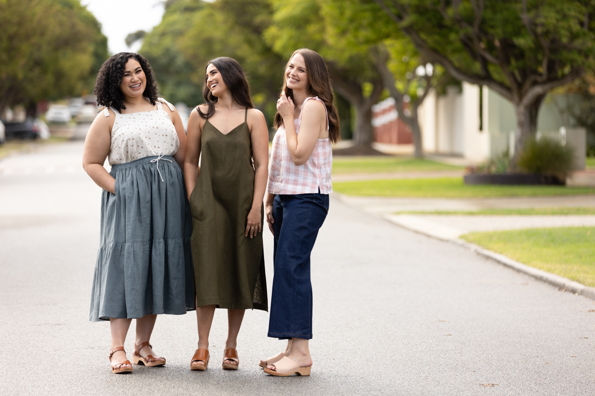 Megan Nielsen Marri sewing pattern is a modular mix and match pattern for camisole and slip dresses