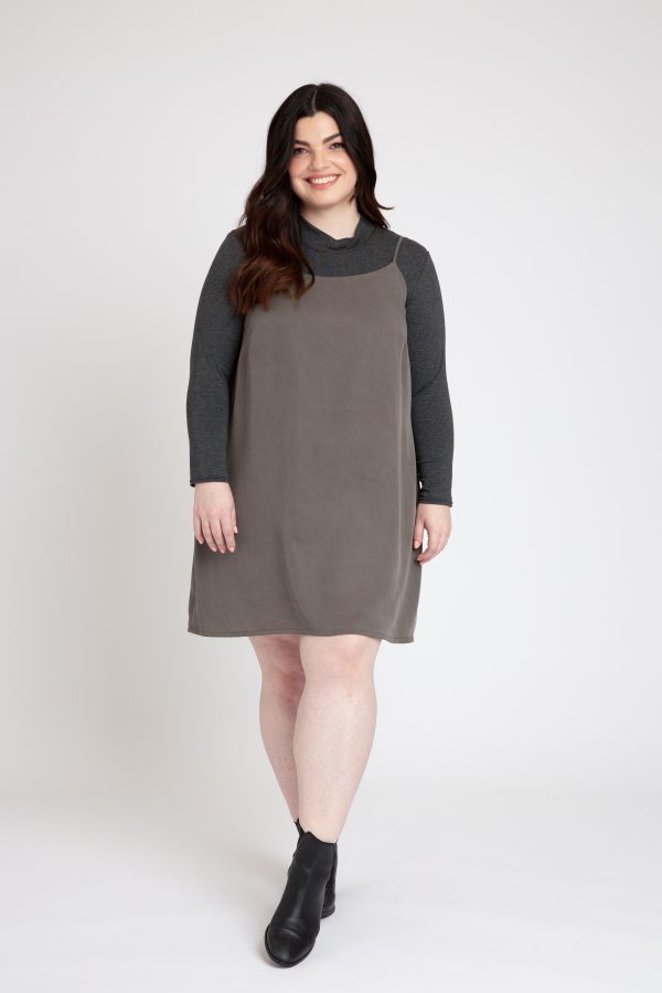 Megan Nielsen Marri dress, View B worn layered for colder weather