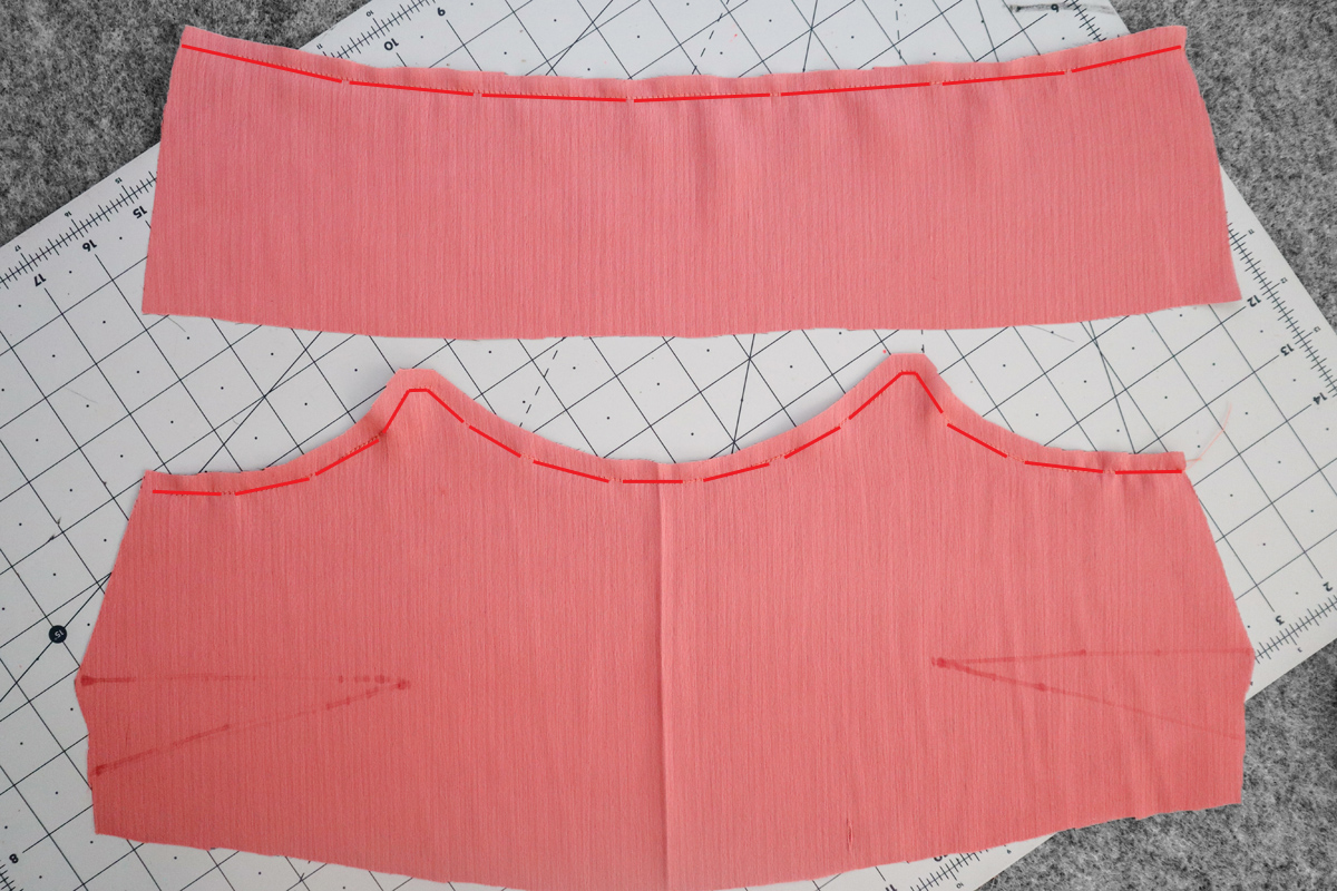 how to sew the darts and staystitching on the Marri sewing pattern by Megan Nielsen Patterns