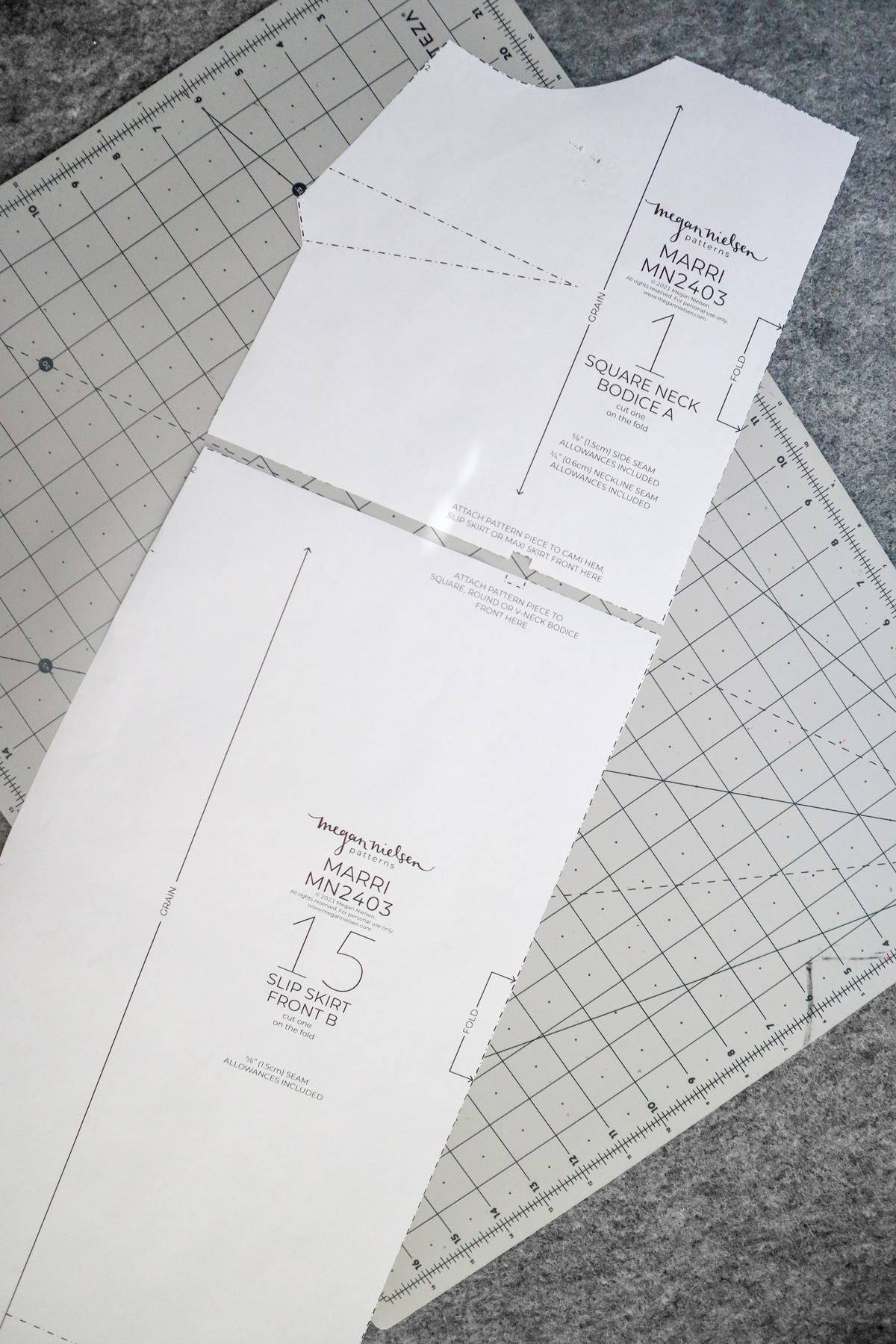 how to join the pattern pieces of the Marri sewing pattern by Megan Nielsen Patterns