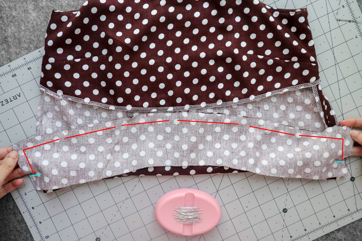 how to sew the cami hem facing on the Marri sewing pattern by Megan Nielsen Patterns