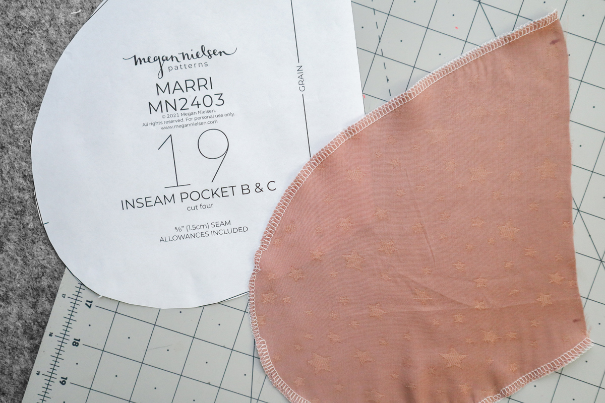 how to sew the pockets and side seams of view C of the Marri sewing pattern by Megan Nielsen Patterns
