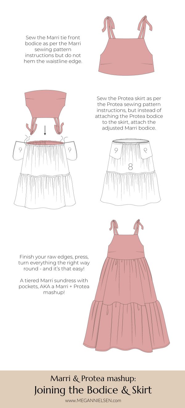 Marri cami + Protea skirt mashup pattern alterations | Megan Nielsen Patterns Blog