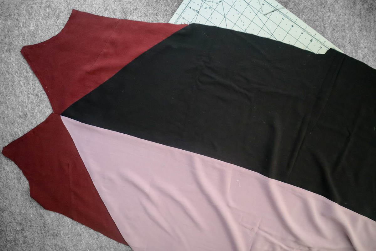 how to hack a colorblocked version of the Marri slip dress by Megan Nielsen Patterns