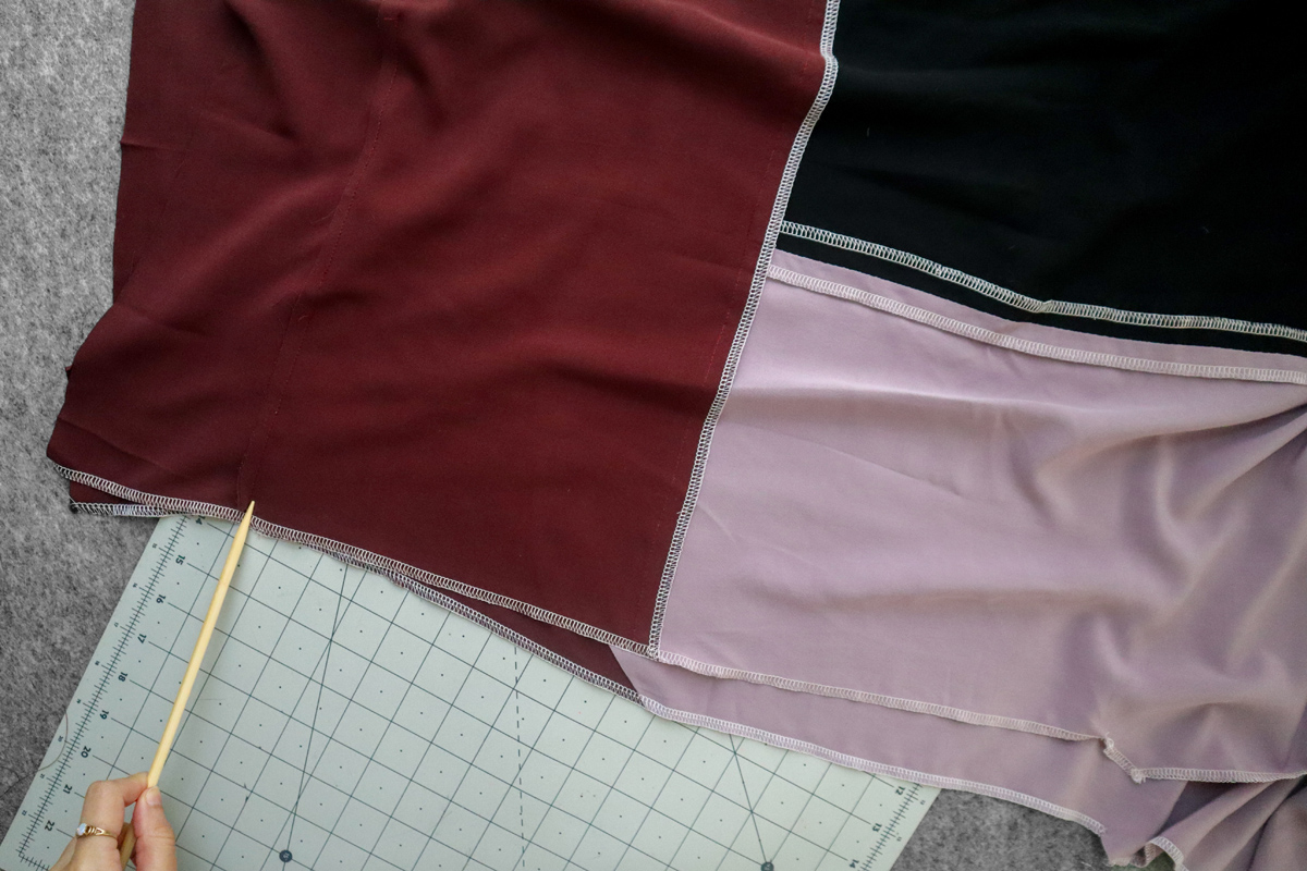 how to hack a colorblocked version of the Marri slip dress by Megan Nielsen Patterns